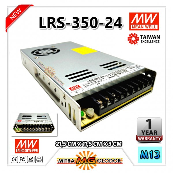 Power Supply Trafo Meanwell LRS-350-24 DC 24V 14.6A 350W | Mean Well